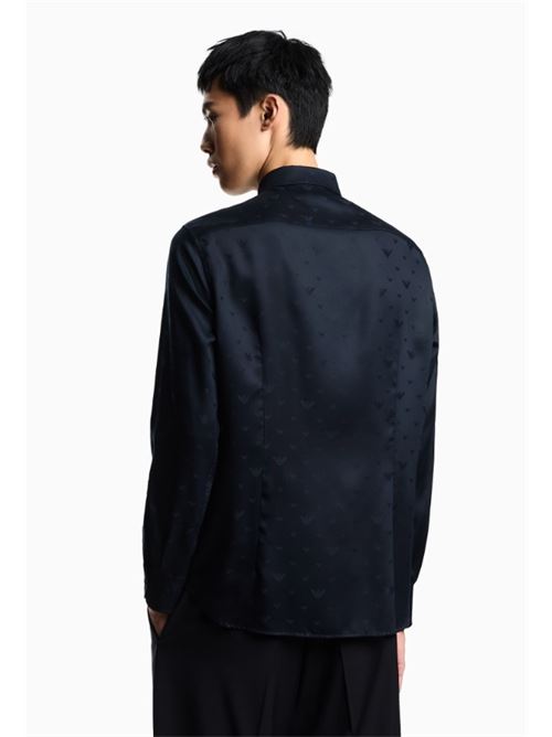 Lyocell jacquard shirt with all-over eagles Emporio Armani | EM001537 AF15074.FB322